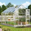 Vitavia Gewächshaus Domus 8300", schwarz, 8,3 m², 4 mm HKP | Wetterfestes & stabiles Treibhaus | Perfekt für Gemüse & Pflanzen | Robust & langlebig - Thumbnail 7
