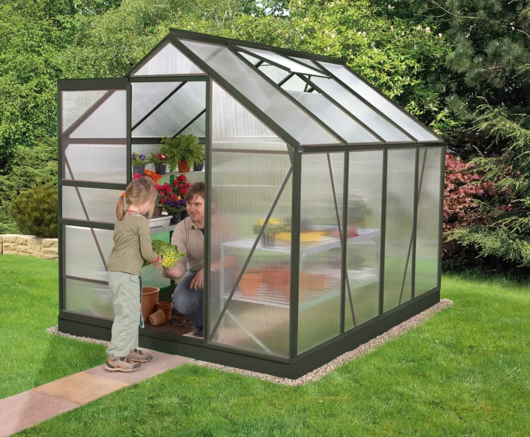 Vitavia Gewächshaus Calypso 5800", schwarz, 5,8 m², 6 mm HKP | Wetterfestes & stabiles Treibhaus | Perfekt für Gemüse & Pflanzen | Robust & langlebig – Bild 4