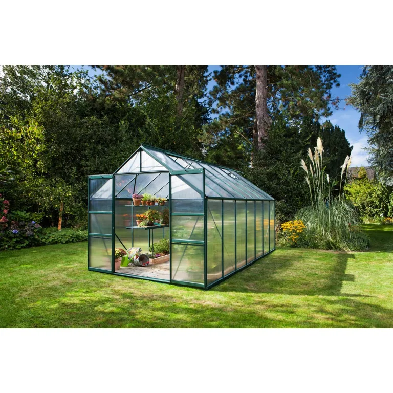 Vitavia Gewächshaus Mars 11500", smaragd grün, 11,5 m², 4 mm HKP | Wetterfestes & stabiles Treibhaus | Perfekt für Gemüse & Pflanzen | Robust & langlebig – Bild 3