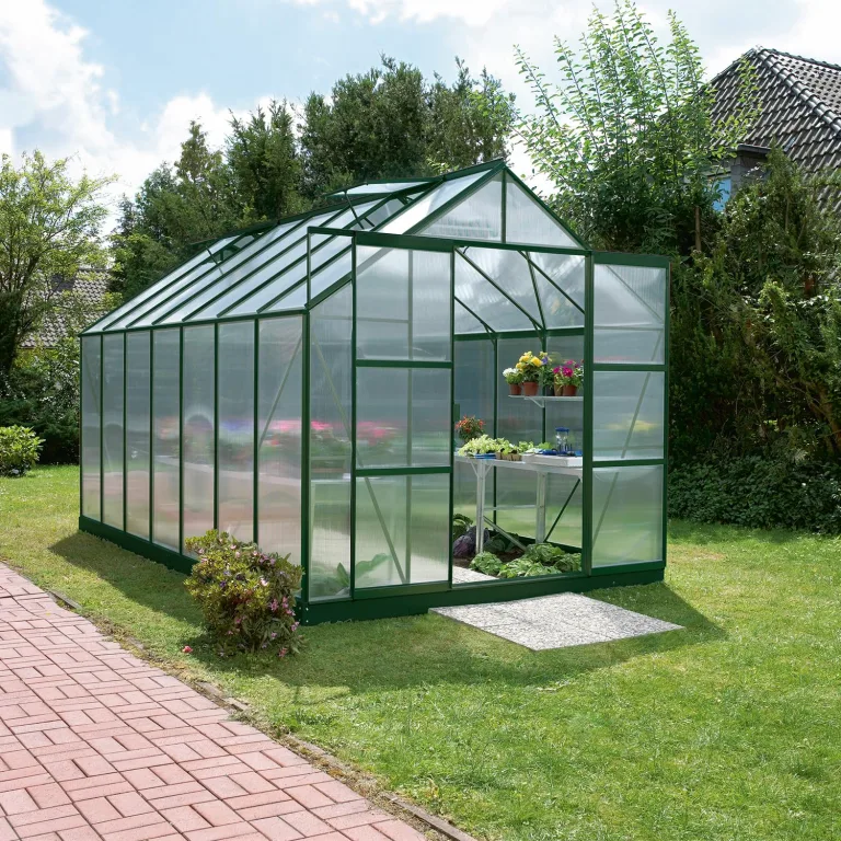 Vitavia Gewächshaus Mars 11500", smaragd grün, 11,5 m², 4 mm HKP | Wetterfestes & stabiles Treibhaus | Perfekt für Gemüse & Pflanzen | Robust & langlebig – Bild 4