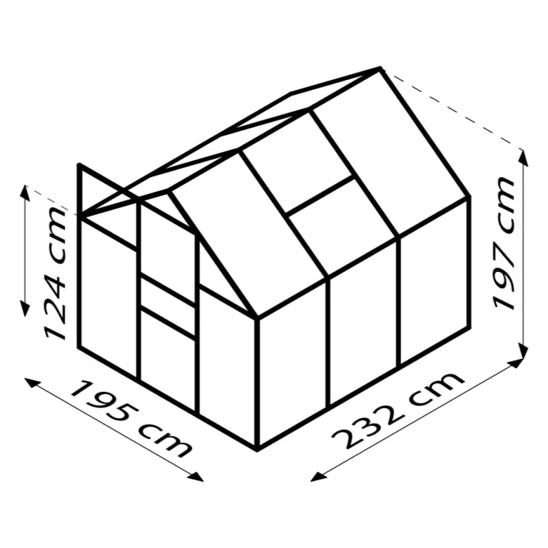 Vitavia Gewächshaus Calypso 4400", Aluminium eloxiert, 4,4 m², 4 mm HKP | Wetterfestes & stabiles Treibhaus | Perfekt für Gemüse & Pflanzen | Robust & langlebig – Bild 2