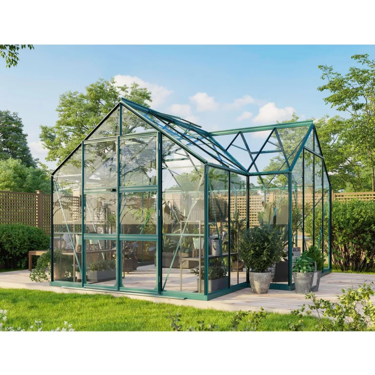 Vitavia Gewächshaus Clarus, Aluminium eloxiert, 13 m², 3 mm ESG | Wetterfestes & stabiles Treibhaus | Perfekt für Gemüse & Pflanzen | Robust & langlebig – Bild 6