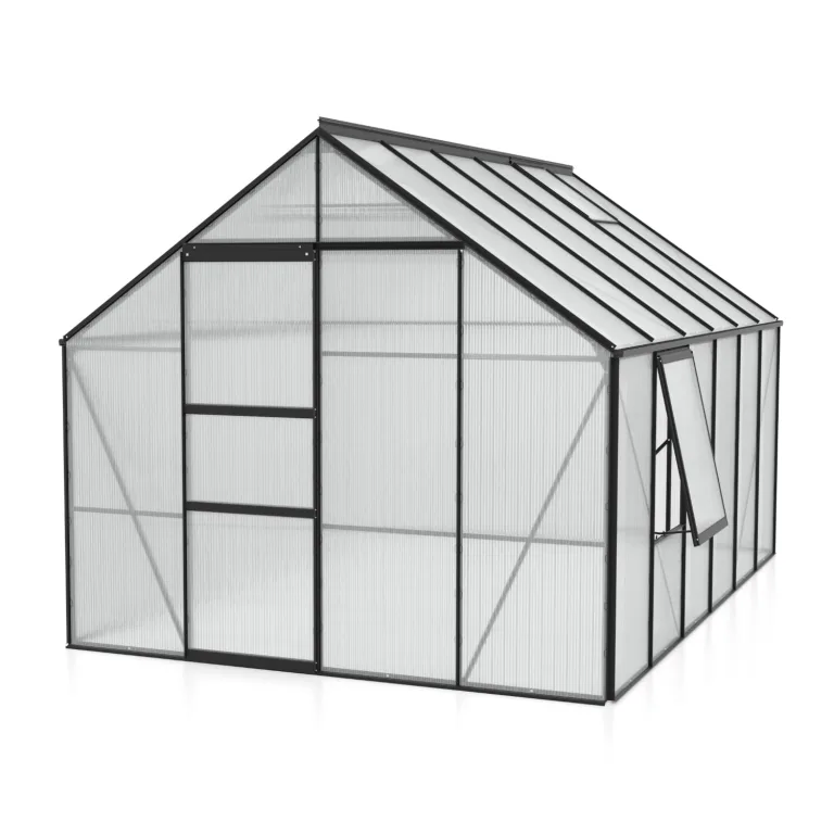 Vitavia Gewächshaus Meridian 1 9900", schwarz, 9,9 m², 4 mm HKP | Wetterfestes & stabiles Treibhaus | Perfekt für Gemüse & Pflanzen | Robust & langlebig – Bild 3
