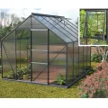 Vitavia Gewächshaus Meridian 1 9900", schwarz, 9,9 m², 4 mm HKP | Wetterfestes & stabiles Treibhaus | Perfekt für Gemüse & Pflanzen | Robust & langlebig - Thumbnail 1