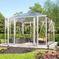 Vitavia Gewächshaus-Pavillon Minos, Aluminium eloxiert, 3 mm ESG, 10 mm HKP | Wetterfestes & stabiles Treibhaus | Perfekt für Gemüse & Pflanzen | Robust & langlebig - Thumbnail 4