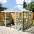 Vitavia Gewächshaus-Pavillon Minos, Aluminium eloxiert, 3 mm ESG, 10 mm HKP | Wetterfestes & stabiles Treibhaus | Perfekt für Gemüse & Pflanzen | Robust & langlebig - Thumbnail 9