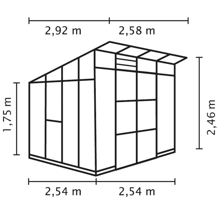 Vitavia Gewächshaus Playa 7600", Aluminium, 7,6 m², 3 mm ESG, 6 mm HKP | Wetterfestes & stabiles Treibhaus | Perfekt für Gemüse & Pflanzen | Robust & langlebig – Bild 2