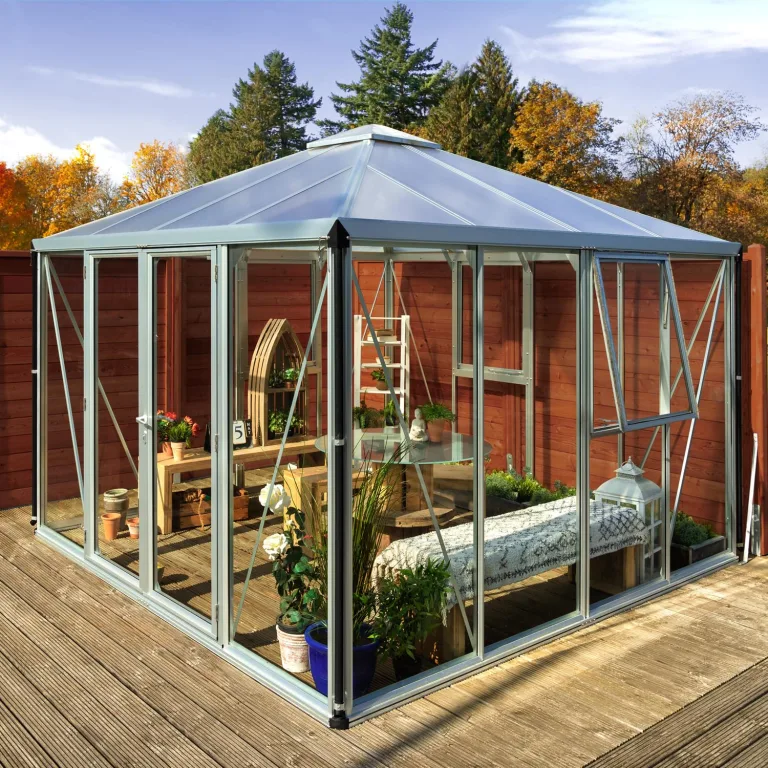 Vitavia Gewächshaus-Pavillon Fortuna, Aluminium eloxiert, 3 mm ESG, 10 mm HKP | Wetterfestes & stabiles Treibhaus | Perfekt für Gemüse & Pflanzen | Robust & langlebig – Bild 3