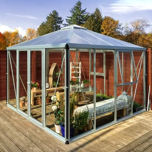 Vitavia Gewächshaus-Pavillon Fortuna, Aluminium eloxiert, 3 mm ESG, 10 mm HKP | Wetterfestes & stabiles Treibhaus | Perfekt für Gemüse & Pflanzen | Robust & langlebig – Bild 7