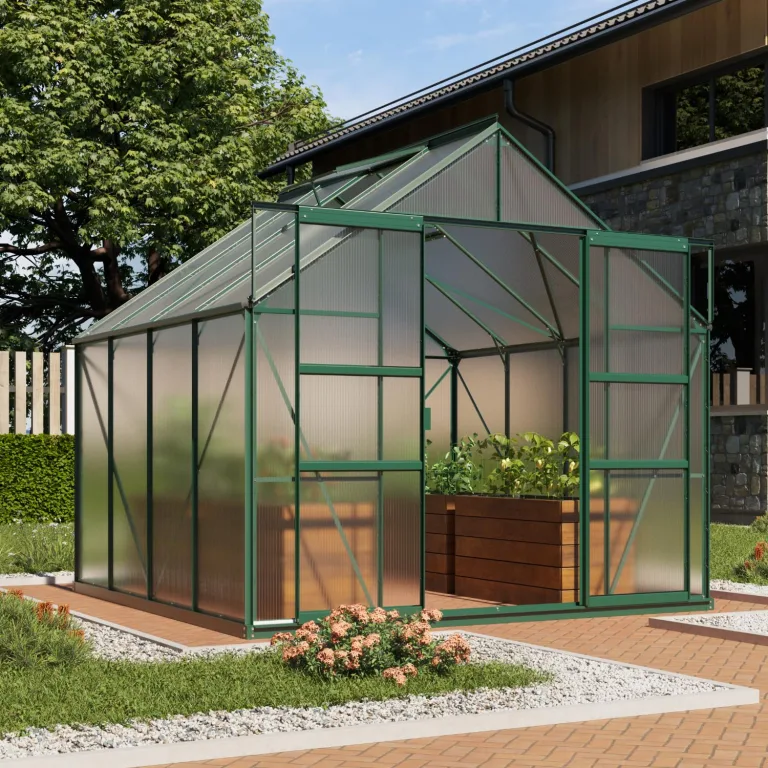 Vitavia Gewächshaus Mars 9900", schwarz, 9,9 m², 4 mm HKP | Wetterfestes & stabiles Treibhaus | Perfekt für Gemüse & Pflanzen | Robust & langlebig – Bild 10