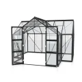 Vitavia Gewächshaus Campus, schwarz, 13m², 3 mm ESG | Wetterfestes & stabiles Treibhaus | Perfekt für Gemüse & Pflanzen | Robust & langlebig - Thumbnail 2
