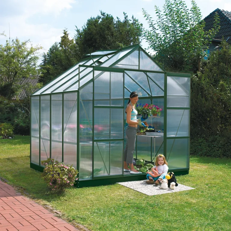 Vitavia Gewächshaus Mars 6700", smaragd grün, 6,7 m², 4 mm HKP | Wetterfestes & stabiles Treibhaus | Perfekt für Gemüse & Pflanzen | Robust & langlebig – Bild 4