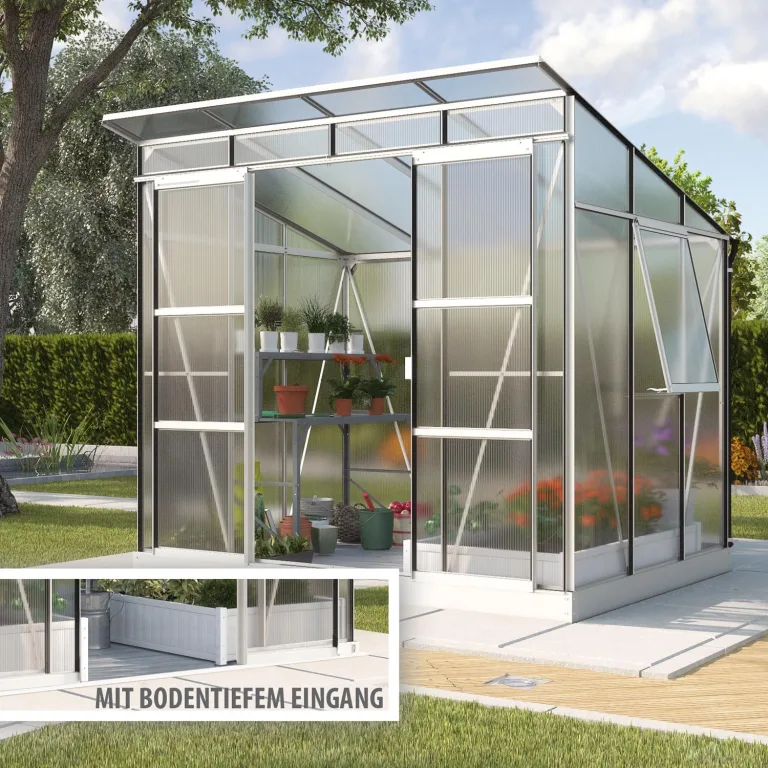 Vitavia Gewächshaus Playa 5900", Aluminium, 5,9 m², 6 mm HKP | Wetterfestes & stabiles Treibhaus | Perfekt für Gemüse & Pflanzen | Robust & langlebig – Bild 4