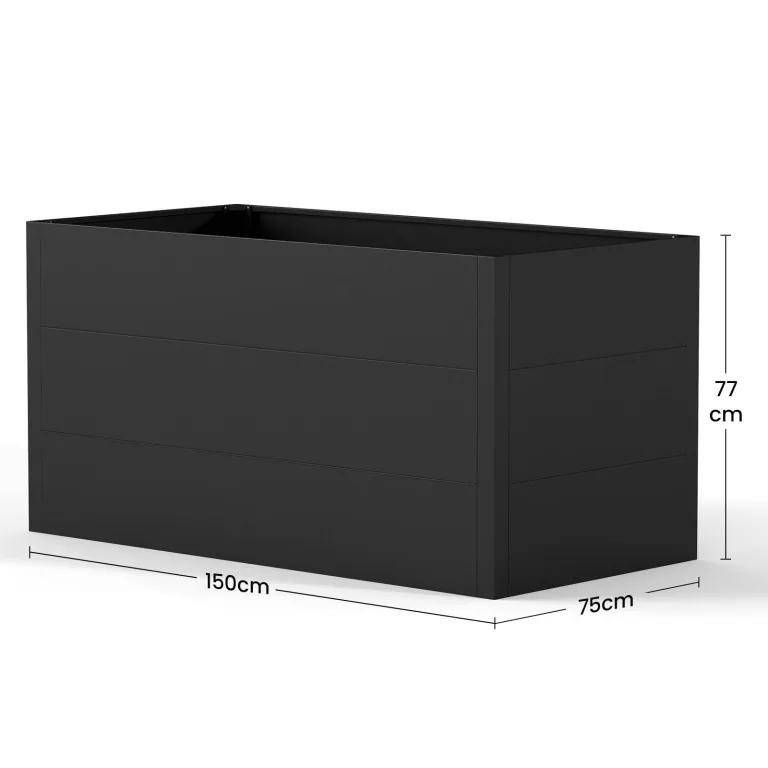 Youyijia Hochbeet 150x75x77cm Wetterfestes Pflanzenbeet mit Drainage & Stahlrahmen, XXL Beetkasten für Garten Terrasse, Anzuchtkasten Gemüsebeet Hochbeete – Bild 3