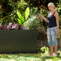 Youyijia Hochbeet 150x75x77cm Wetterfestes Pflanzenbeet mit Drainage & Stahlrahmen, XXL Beetkasten für Garten Terrasse, Anzuchtkasten Gemüsebeet Hochbeete - Thumbnail 7