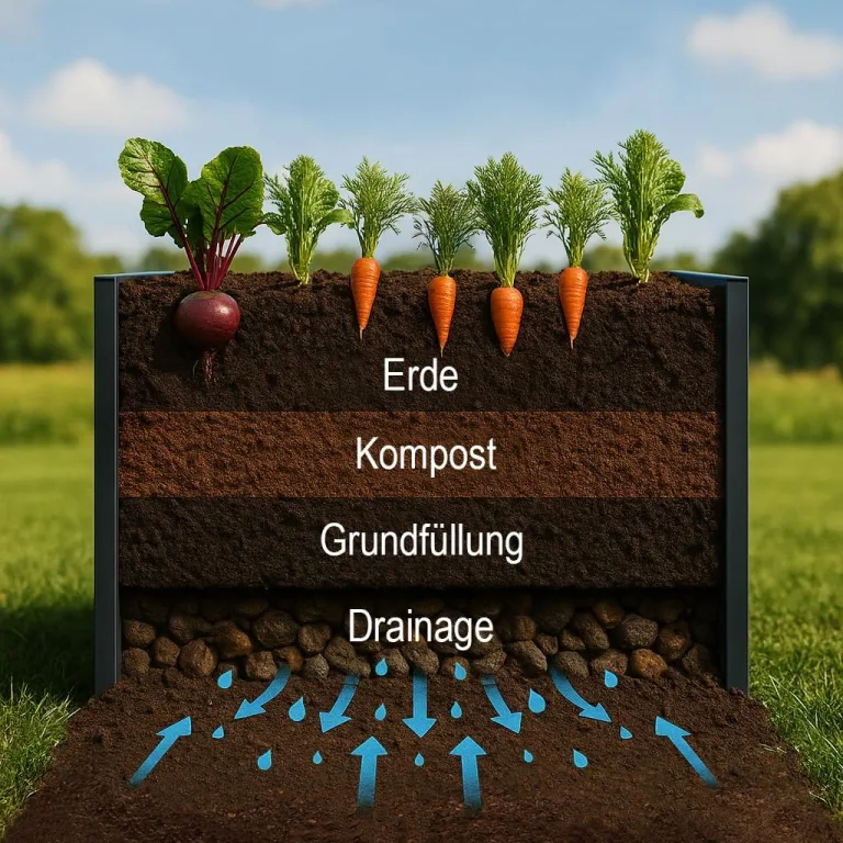 Metzler Hochbeet für den Garten mit Stauraum – Pulverbeschichteter Stahl in Anthrazit RAL 7016 | Witterungsbeständiges Metall-Gartenbeet, Pflanzenbeet, Blumenhochbeet | 100 x 90 x 50 cm – Bild 8