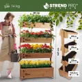STREND PRO Balkon Hochbeet 4 Etagen Holz | 147x85x45cm (HxBxT) | Wetterfestes Vertikalbeet Pflanzentreppe Outdoor | Kräuterbeet Balkon für Blumen, Kräuter & Gemüse – für Terrasse, Garten - Thumbnail 3