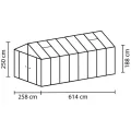 INNOLUX Gewächshaus Vitavia Zeus 15700 Glas und Polycarbonat 10 mm 258 x 614 x 250 cm - Thumbnail 3