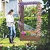 GOPLUS Hochbeet mit Rankgitter, Blumenkasten mit hängendem Dach & Ablauflöchern, Pflanzkasten Rankhilfe Pflanzkübel für Garten, Terrasse, Hof (110 x 44 x 182 cm,Braun) – Bild 2
