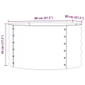 vidaXL Hochbeet Grün 80 x 80 x 44 cm Stahl, Garten- und Terrassenpflanzentopf aus Stahl, langlebig, modern, für Blumen und Pflanzen, minimalistisches Design - Thumbnail 3
