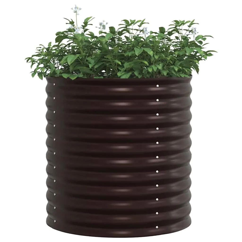vidaXL Hochbeet Braun 80 x 80 x 81 cm Stahl, Garten- und Terrassenpflanzentopf aus Stahl, langlebig, modern, für Blumen und Pflanzen, minimalistisches Design - Bild 1