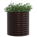 vidaXL Hochbeet Braun 80 x 80 x 81 cm Stahl, Garten- und Terrassenpflanzentopf aus Stahl, langlebig, modern, für Blumen und Pflanzen, minimalistisches Design - Thumbnail 1