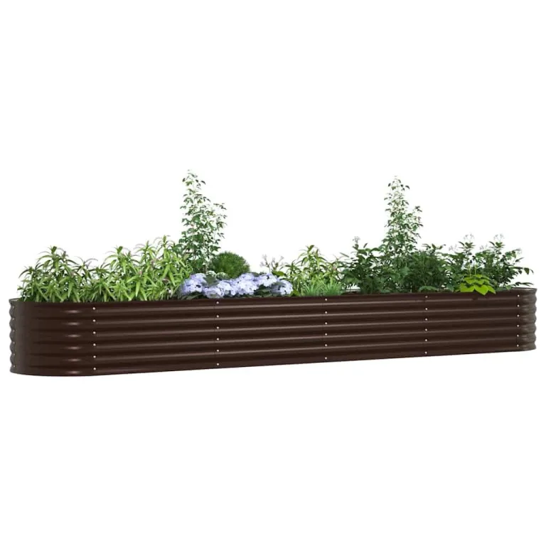 vidaXL Hochbeet Grün 80 x 80 x 81 cm Stahl, Garten- und Terrassenpflanzentopf aus Stahl, langlebig, modern, für Blumen und Pflanzen, minimalistisches Design – Bild 10