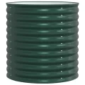 vidaXL Hochbeet Grün 80 x 80 x 81 cm Stahl, Garten- und Terrassenpflanzentopf aus Stahl, langlebig, modern, für Blumen und Pflanzen, minimalistisches Design - Thumbnail 8