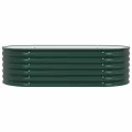 vidaXL Hochbeet Grün 160 x 80 x 44 cm Stahl, Garten- und Terrassenpflanzentopf aus Stahl, langlebig, modern, für Blumen und Pflanzen, minimalistisches Design - Thumbnail 9