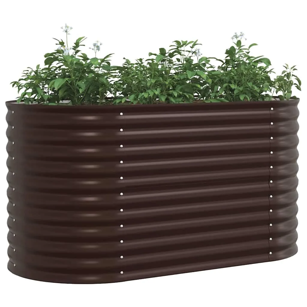 vidaXL Hochbeet Braun 160 x 80 x 81 cm Stahl, Garten- und Terrassenpflanzentopf aus Stahl, langlebig, modern, für Blumen und Pflanzen, minimalistisches Design - Bild 1