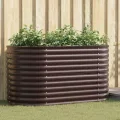 vidaXL Hochbeet Braun 160 x 80 x 81 cm Stahl, Garten- und Terrassenpflanzentopf aus Stahl, langlebig, modern, für Blumen und Pflanzen, minimalistisches Design - Thumbnail 2