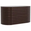 vidaXL Hochbeet Braun 160 x 80 x 81 cm Stahl, Garten- und Terrassenpflanzentopf aus Stahl, langlebig, modern, für Blumen und Pflanzen, minimalistisches Design - Thumbnail 8