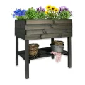 GARTENETAGE Hochbeet XXL mit Ablage und Pflanzfolie - Nachhaltiges Design, Wetterfest, Rückenschonend, Praktische Ablage, Inklusive Pflanzfolie, Braun - Thumbnail 8