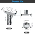 20 Stück Hammerkopfschrauben M8x20mm, Edelstahl T Schrauben und Flanschmuttern M8 für PV Solar Montageschienen Photovoltaik Gewächshaus Schrauben (8mm) - Thumbnail 2