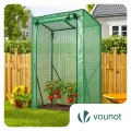 VOUNOT Gewächshaus Foliengewächshaus 100x50x150 cm, Schrägdach Tomatengewächshaus Stabil Tomatenhaus für Gemüse, Blumen & Obst, Verstärkte PE-Folie 135g/m², Grün - Thumbnail 6