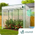 VOUNOT Gewächshaus Foliengewächshaus 200x77x170 cm, Schrägdach Tomatengewächshaus mit 2 Sichtfenster, Stabil Tomatenhaus für Gemüse, Blumen & Obst, Verstärkte PE-Folie 135g/m², Weiß - Thumbnail 6