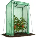 VOUNOT Gewächshaus Foliengewächshaus 200x77x170 cm, Schrägdach Tomatengewächshaus mit 2 Sichtfenster, Stabil Tomatenhaus für Gemüse, Blumen & Obst, Verstärkte PE-Folie 135g/m², Weiß - Thumbnail 8