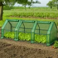 VOUNOT Gewächshaus Mini 270x90x90 cm mit 3 Rolltür, Klein Foliengewächshaus für Balkon, Garten, Tomatengewächshaus Stabil Winterfest Wetterfest, Verstärkte PE-Folie 135g/m², Grün - Thumbnail 6