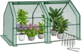 VOUNOT Gewächshaus Mini 270x90x90 cm mit 3 Rolltür, Klein Foliengewächshaus für Balkon, Garten, Tomatengewächshaus Stabil Winterfest Wetterfest, Verstärkte PE-Folie 135g/m², Grün - Thumbnail 8