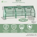 VOUNOT Gewächshaus Mini 270x90x90 cm mit 3 Rolltür, Klein Foliengewächshaus für Balkon, Garten, Tomatengewächshaus Stabil Winterfest Wetterfest, Verstärkte PE-Folie 135g/m², Grün - Thumbnail 3