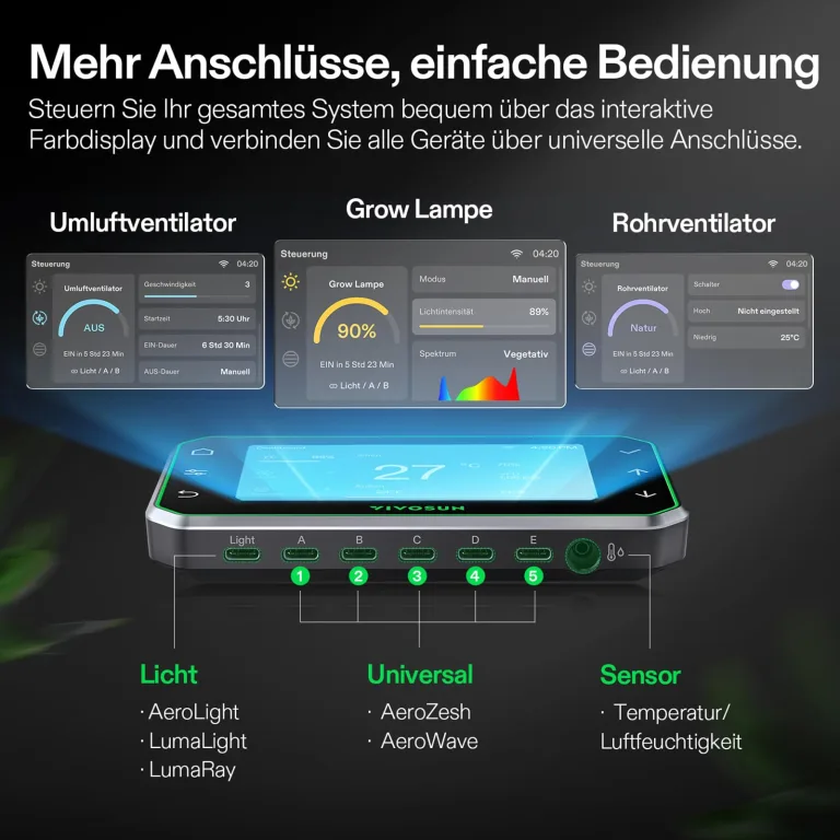 VIVOSUN Smart Growzelt Komplettset 80x80x160cm, WLAN-integriertes automatisches Grow-System mit 150W Vollspektrum-LED-Pflanzenlampe und effizientem Belüftungssystem mit GrowHub E42A+ Controller – Bild 2