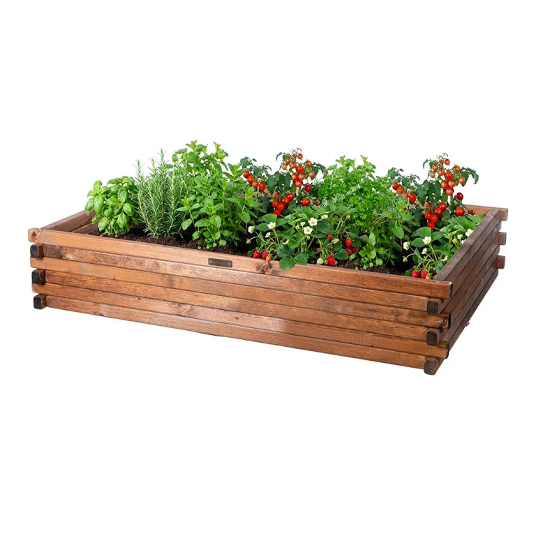 Greenspot - Hochbeet Holz - Kräuterbeet für Garten - 120x80 - aus Echtholz, Imprägniert - Gemüsebeet, Blumenbeet, Pflanzkübel XXL, Pflanzkasten - Timber Palisanderbraun – Bild 2