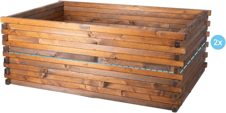 Greenspot - Hochbeet Holz - Kräuterbeet für Garten - 100x100 - aus Echtholz, Imprägniert - Gemüsebeet, Blumenbeet, Pflanzkübel XXL, Pflanzkasten - Timber Palisanderbraun – Bild 7