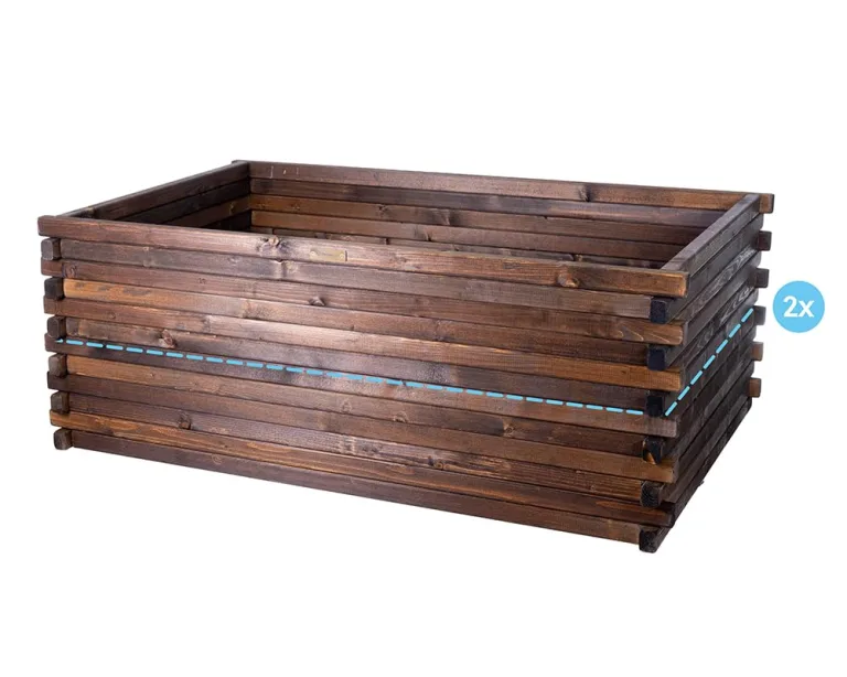 Greenspot - Hochbeet Holz - Kräuterbeet für Garten - 120x80 - aus Echtholz, Imprägniert - Gemüsebeet, Blumenbeet, Pflanzkübel XXL, Pflanzkasten - Timber Palisanderbraun Dunkel – Bild 3