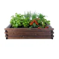 Greenspot - Hochbeet Holz - Kräuterbeet für Garten - 100x100 - aus Echtholz, Imprägniert - Gemüsebeet, Blumenbeet, Pflanzkübel XXL, Pflanzkasten - Timber Palisanderbraun Dunkel - Thumbnail 1