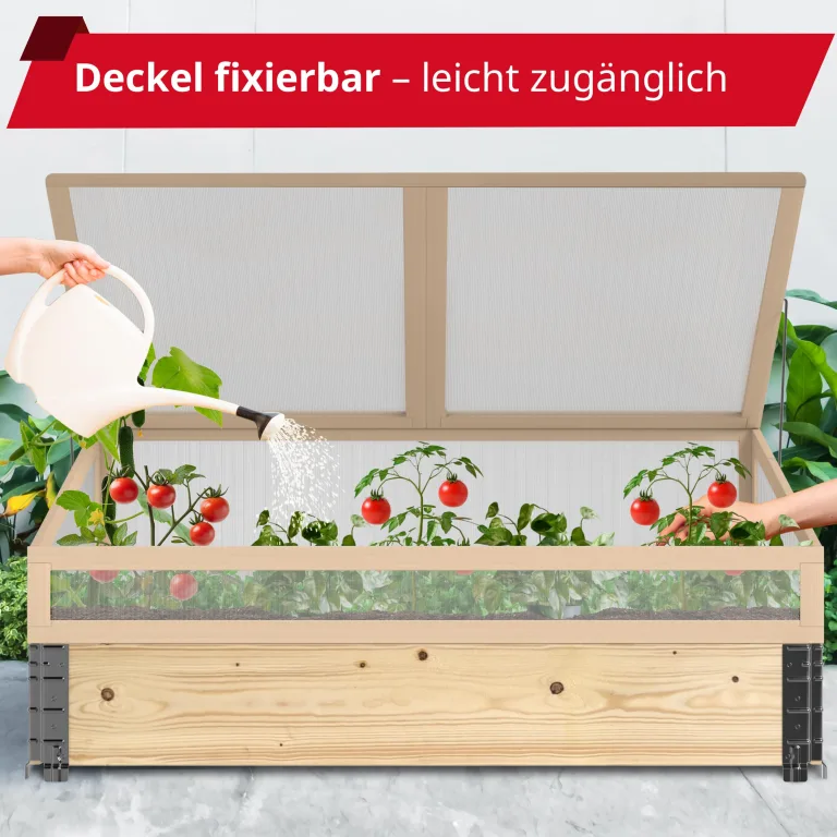 Schroth Home Frühbeete Hochbeete 120 x 80 x 100 cm – Frühbeet - Anzuchtgewächshaus - Hochbeet Abdeckung inkl. 3 Faltrahmen 120 x 80 x 20 (Frühbeet komplett) – Bild 4