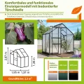 Vitavia Gewächshaus Apollo 2500" schwarz | 2,5 m² | 6 mm HKP | Inkl. Stahlfundament | Barrierefreier Zugang | Tür für Vorhängeschloss | Einfacher Aufbau | Langlebig & Wetterfest - Thumbnail 4