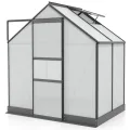 Vitavia Gewächshaus Apollo 2500" schwarz | 2,5 m² | 6 mm HKP | Inkl. Stahlfundament | Barrierefreier Zugang | Tür für Vorhängeschloss | Einfacher Aufbau | Langlebig & Wetterfest - Thumbnail 1