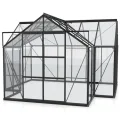 Vitavia Gewächshaus Sirius | 13 m² | 3 mm ESG | schwarz pulverbeschichtet | Inkl. Stahlfundament & 3 Regenfallrohre | 4 Dachfenster & Doppelschiebetür | Stilvolle Orangerie - Thumbnail 10