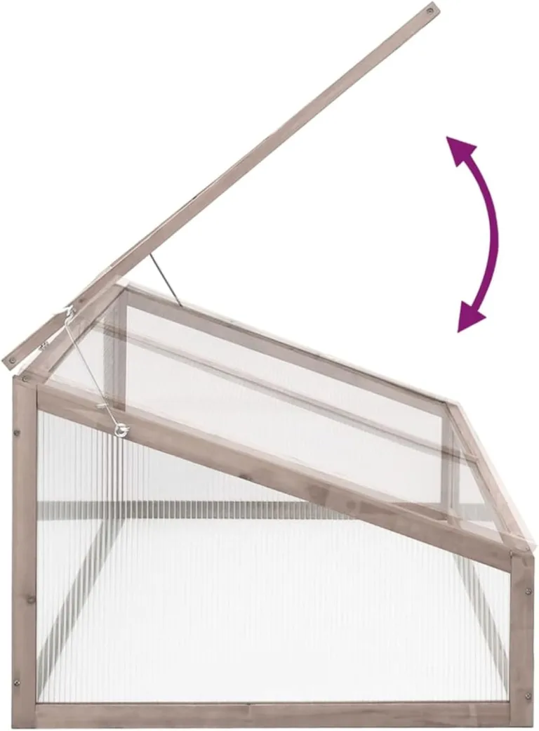 Festnight Frühbeet Aufsatz 110x58,5x39 cm Frühbeetaufsatz aus Holz Hochbeet Abdeckung Mini Gewächshaus Treibhaus Frühbeetkasten Pflanzenbeet mit Abdeckung Minigewächshaus – Bild 4